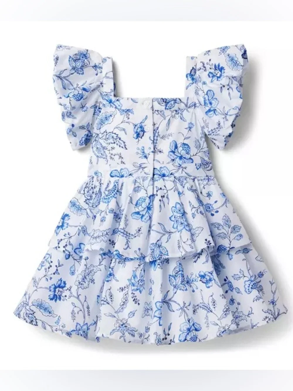 Janie and Jack Floral Tiered Bubble Sleeve Dress